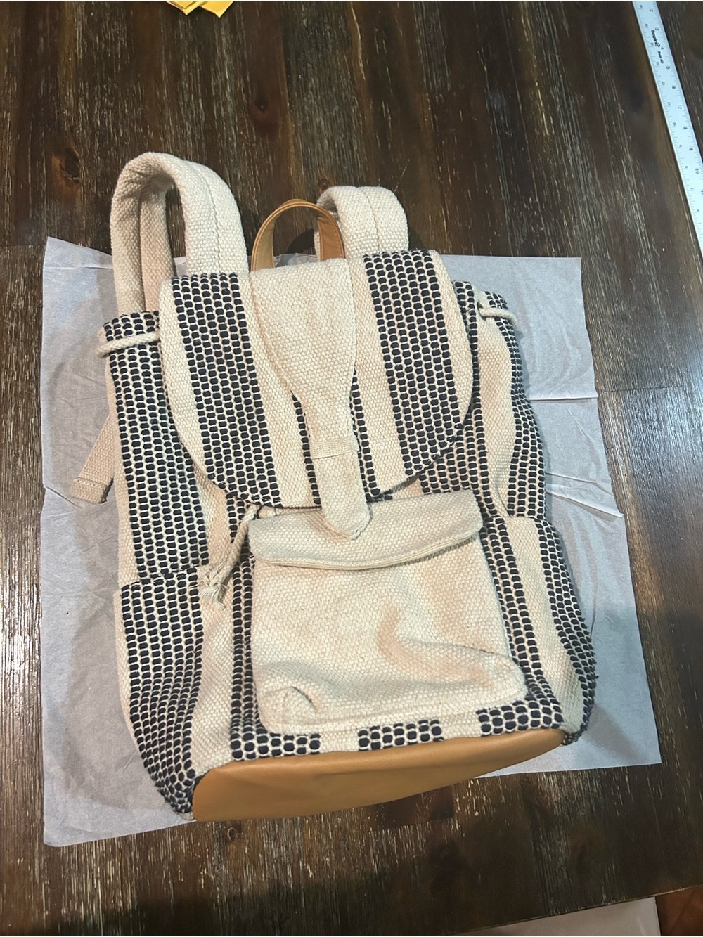 Universal Thread Boho Tweed Drawstring backpack - Picture 2 of 6